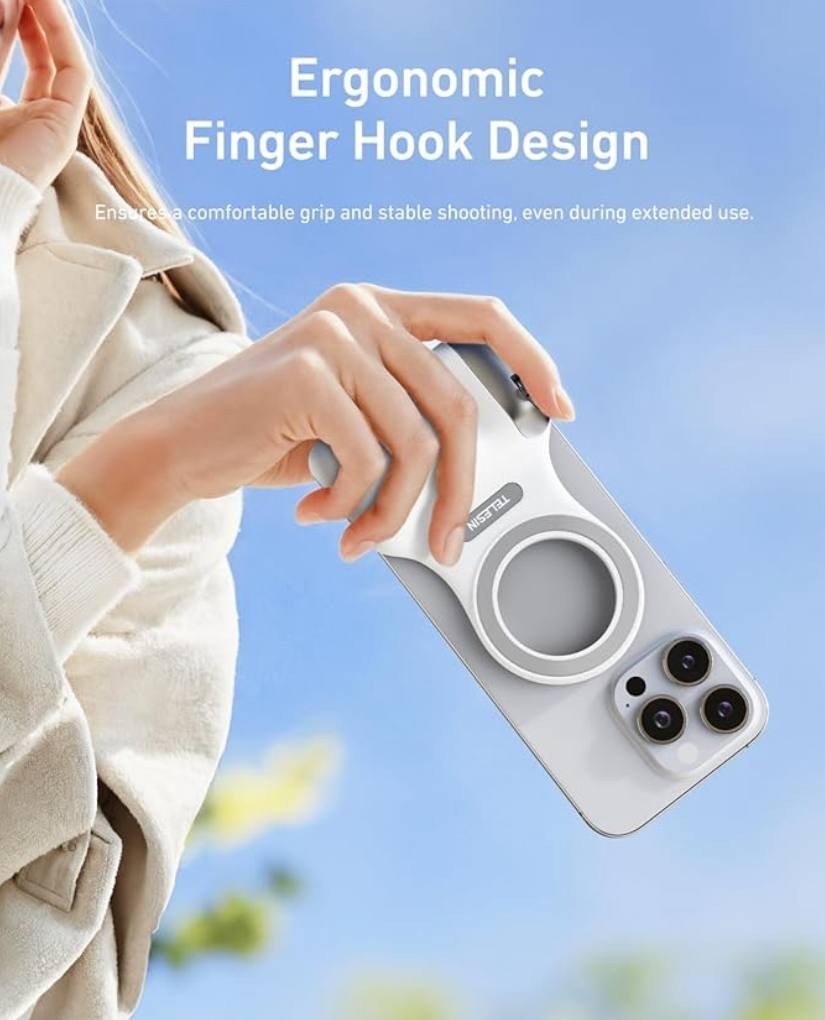 حلقه نگهدارنده گوشی موبایل تلسین مدل FUN SHOT MAGNETIC GRIP 2 به همراه رینگ لایت تلسین مدل C03